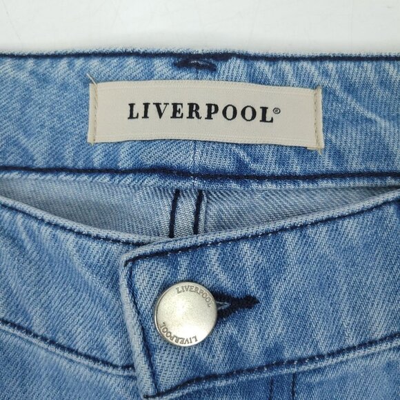 Liverpool The Boyfriend Crop Jeans NEW Embroidered 8 / 29 Light Wash Denim Capri - Picture 12 of 14